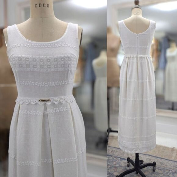 Vintage Linen Midi Dress - Picture 4 of 8